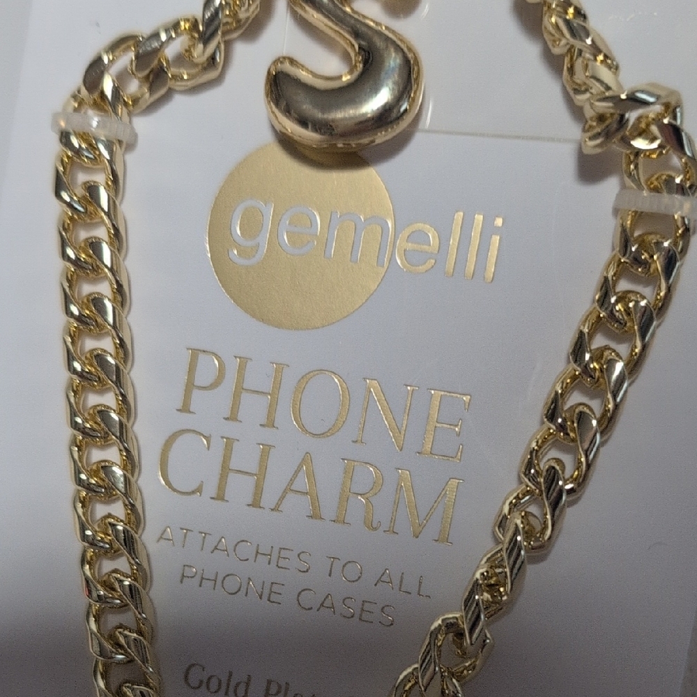 Gemelli Monogram S Gold Plated Phone Charm Wristlet - Picture 2 of 5